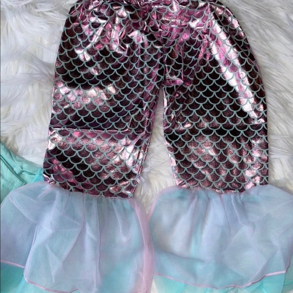 NWT Chasing Fireflies Boutique Mermaid Dreams - Ocean Beach Sea Pajamas PJ’s 2T - Picture 4 of 7